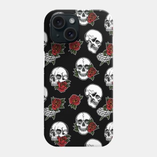 Skulls and Roses Tattoo Pattern Phone Case