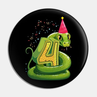 4th birthday snake lover Pin