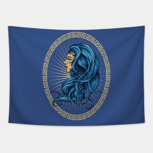 Lady In Blue Oriental, Mega Design Tapestry