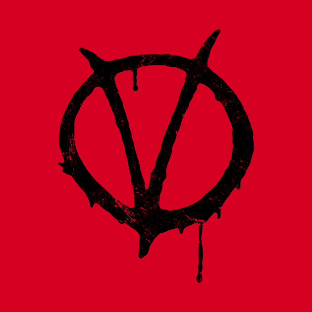 V for Vendetta Symbol Vintage by Coccomedian