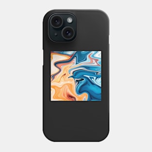 Blue and Orange Liqufy Art Phone Case