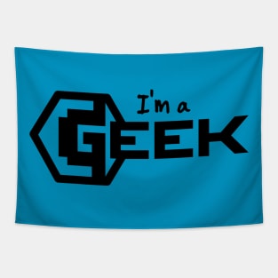 I am a Geek! (BLACK) Tapestry