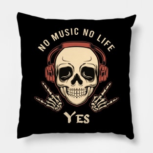 No music no life yes retro Pillow
