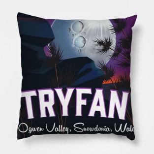 Tryfan Wales travel poster Pillow