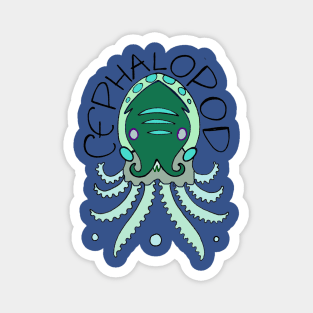 cephalopod in greens and blue Magnet