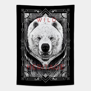 Bear Grizzly Wild Nature Illustration Line Epic Illustration Line Art Tapestry