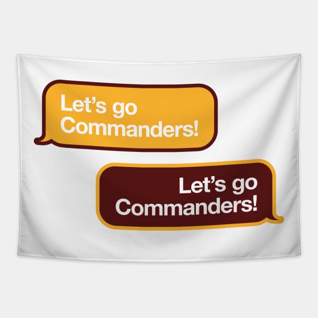 Let's Go Commanders Text Tapestry by Rad Love