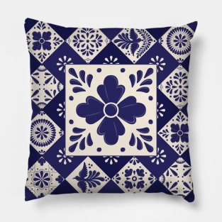 Mexican Talavera Tiles Pattern Pillow