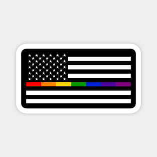 Thin Rainbow Line Flag Magnet