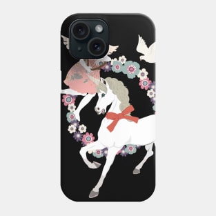 Unicorn Fairy Dove and Flower Phone Case