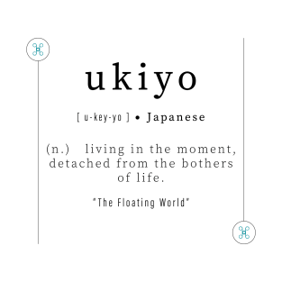 Ukiyo Japanese Print Quote | Modern Definition | Type Printable | Poster Inspirational | Art Typogra T-Shirt