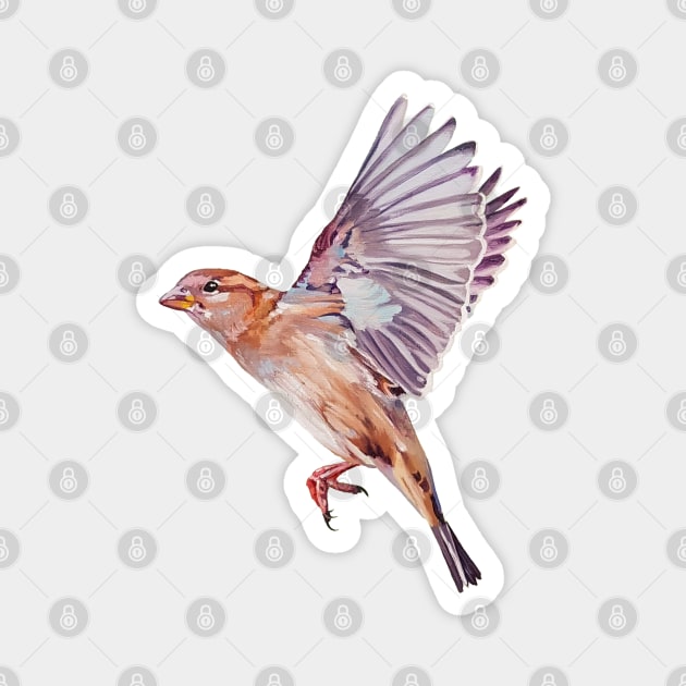 Magical House Sparrow painting (no background) Magnet by EmilyBickell