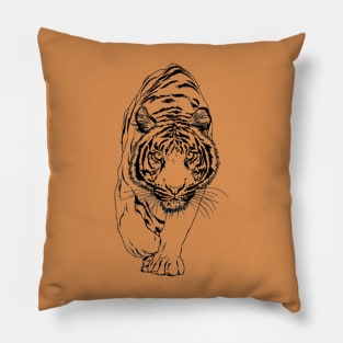 tiger  panther cat leopard jaguar bengal tiger mammal siberian tiger snow leopard Pillow