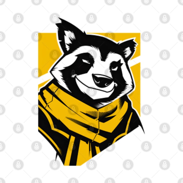 Smiling Badger with a Scarf - Fantasy by Fenay-Designs