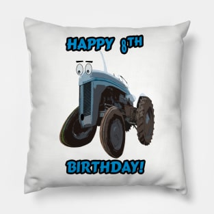 Happy 8th birthday tractor design Pillow