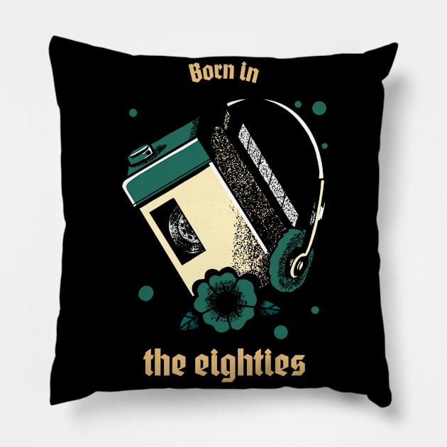 Born In The Eighties Pillow by MONMON-75