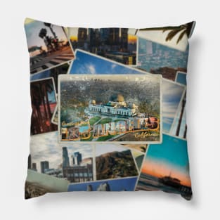 Greetings from Los Angeles in California Vintage style retro souvenir Pillow