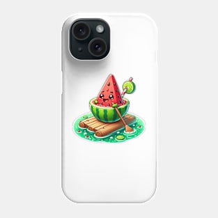 Watermelon Raft Adventure - Juicy Joyride on Citrus Waves Phone Case