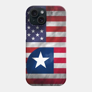 USA and Liberia Dual Flag Yin Yang Combination Phone Case