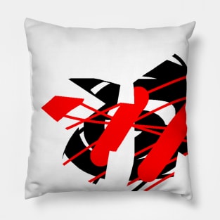 Abstract red black Pillow