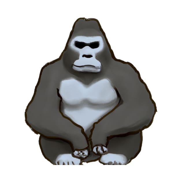 Cute Gorilla Drawing by Play Zoo