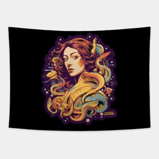 Plastic Macaroni Boho Trippy Hippy Noodle Muse Tapestry