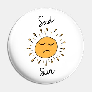 Sad Sun Yellow Hand Drawing Pin