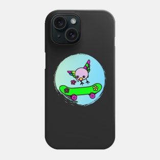 Hummingbird Skateboard Flower Phone Case