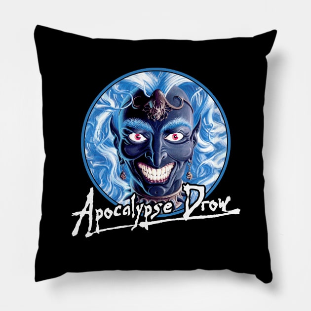 Apocalypse Drow (Black Print) Pillow by Miskatonic Designs