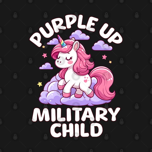 Cute Unicorn Purple Up Military Child by alcoshirts