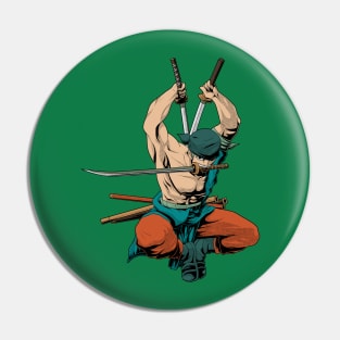 Zoro in Action Pin