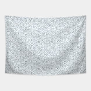 Ink dot scales - Blue D on white Tapestry