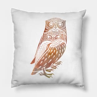 Owl Twins in Rust Pillow