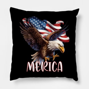 Eagle American patriotic Flag USA Flag 4th of july Merica Pillow