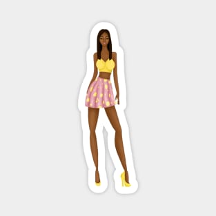 cute summer and beach designed outfit Magnet