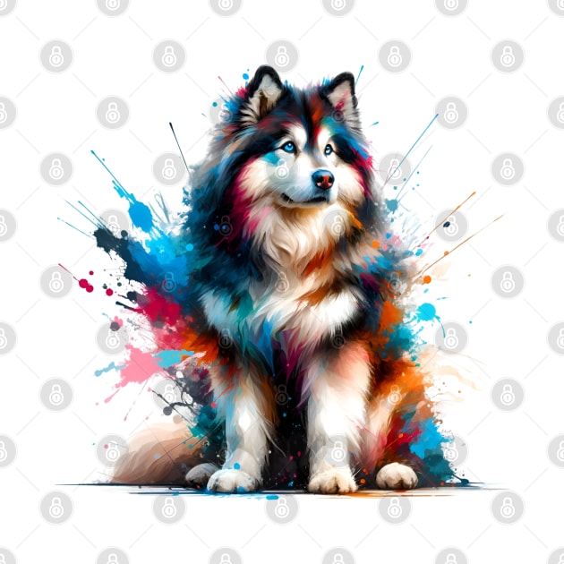 Yakutian Laika in Expressive Colorful Splash Art by ArtRUs