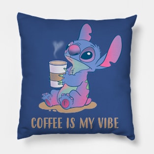 Coffee Is My Vibe // Coffee Cartoon Kawaii Cute Tee Mask Pillow