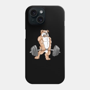 Funny bulldog as a bodybuilder Phone Case