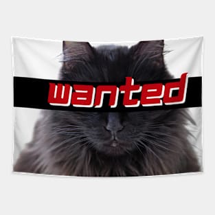 Wanted black cat Tapestry