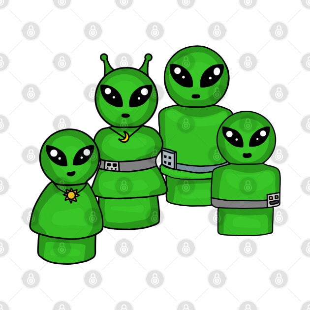 Little Alien Family by Slightly Unhinged