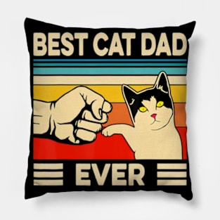 Best Cat Dad Ever Cat Dad Father Vintage Pillow