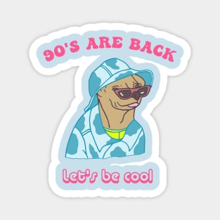 cool dog 90s back Magnet