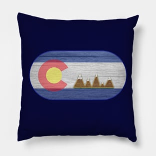 Colorado flag with mountain design Pillow