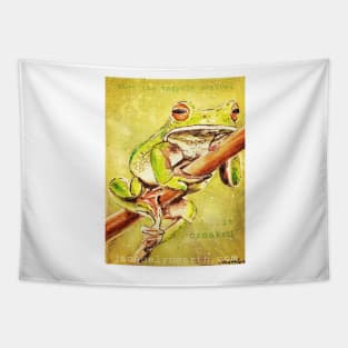 Green Tree Frog Tapestry