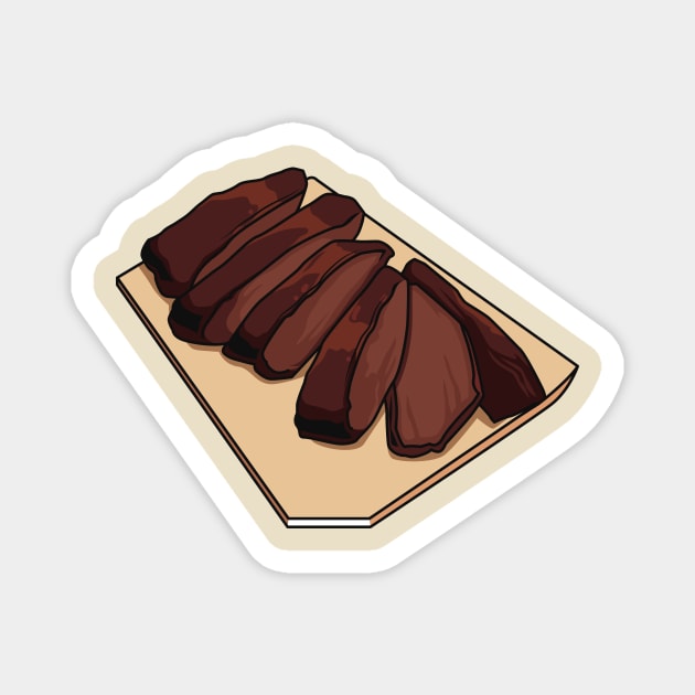 Beef brisket cartoon illustration Magnet by Miss Cartoon