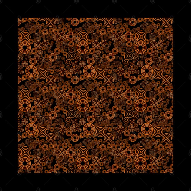 Orange and Black Spiral Pattern by Design_Lawrence