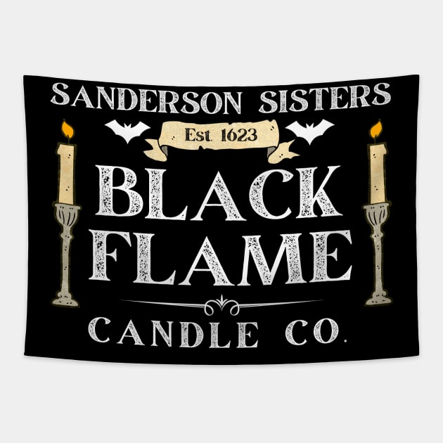 Sanderson Sisters Black Candle Company Funny Halloween Tapestry by MalibuSun