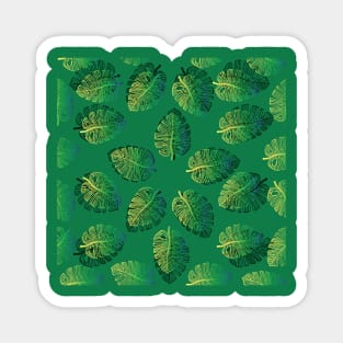 Monstera leaf seamless pattern background. Magnet