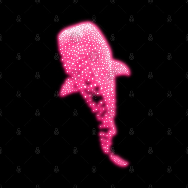 Glowing Pink Neon Whale Shark Optical illusion by la chataigne qui vole ⭐⭐⭐⭐⭐