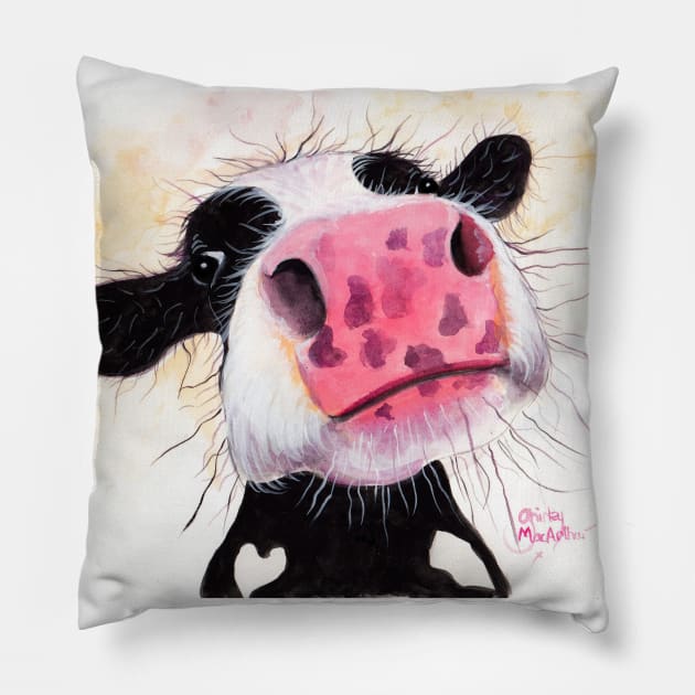 NoSeY CoW ' BeTTY BLueBeRRY ' BY SHiRLeY MacARTHuR Pillow by ShirleyMac